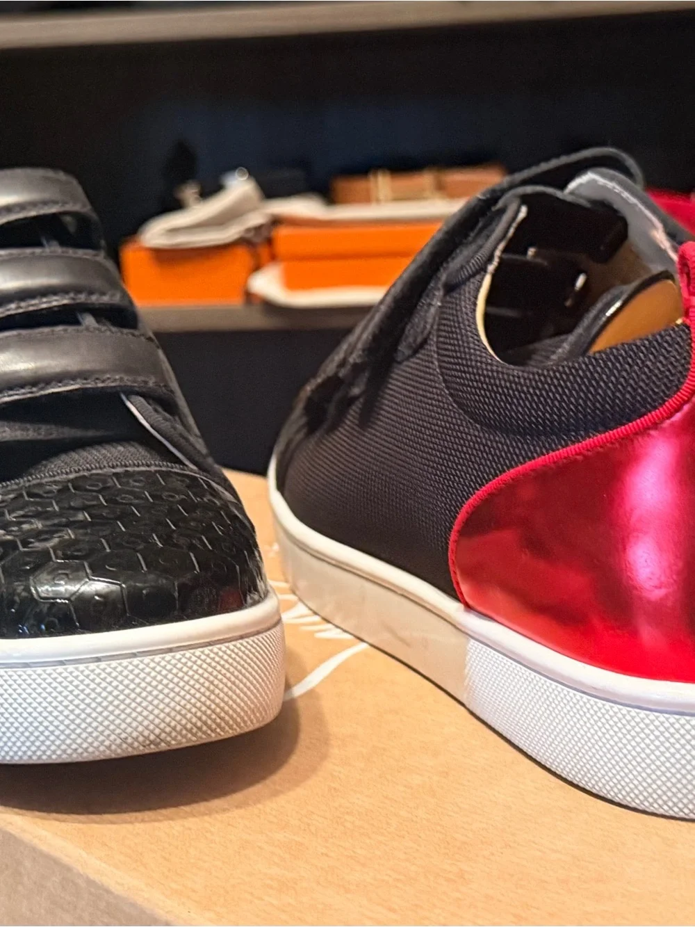 Christian Louboutin Black Sneakers with Red Heel Accent